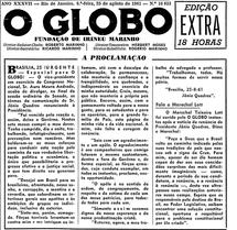 25 de Agosto de 1961, O País, página 1