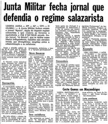 11 de Maio de 1974, O Mundo, página 14