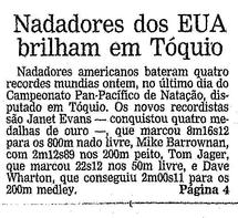 21 de Agosto de 1989, Esportes, página 1