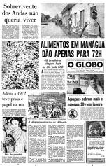 30 de Dezembro de 1972, Primeira Página, página 1