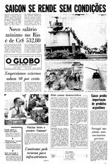 30 de Abril de 1975, Primeira Página, página 1