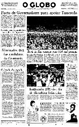12 de Janeiro de 1985, Primeira Página, página 1