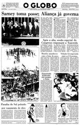 16 de Março de 1985, Primeira Página, página 1