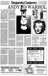 23 de Fevereiro de 1987, Segundo Caderno, página 1