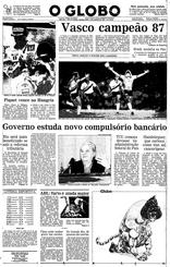 10 de Agosto de 1987, Primeira Página, página 1