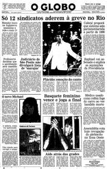20 de Agosto de 1987, Primeira Página, página 1