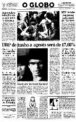 27 de Maio de 1988, Primeira Página, página 1