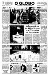 16 de Agosto de 1988, Primeira Página, página 1