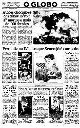 29 de Agosto de 1988, Primeira Página, página 1