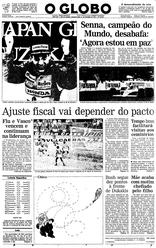 31 de Outubro de 1988, Primeira Página, página 1