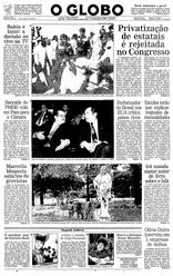 15 de Fevereiro de 1989, Primeira Página, página 1