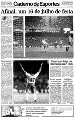 17 de Julho de 1989, Esportes, página 1