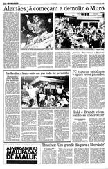 11 de Novembro de 1989, O Mundo, página 20