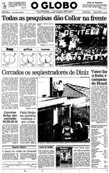 17 de Dezembro de 1989, Primeira Página, página 1