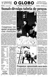 18 de Março de 1990, Primeira Página, página 1