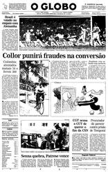 14 de Maio de 1990, Primeira Página, página 1