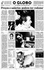22 de Novembro de 1990, Primeira Página, página 1