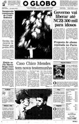 11 de Dezembro de 1990, Primeira Página, página 1