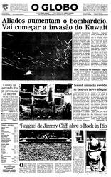 19 de Janeiro de 1991, Primeira Página, página 1