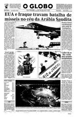 21 de Janeiro de 1991, Primeira Página, página 1