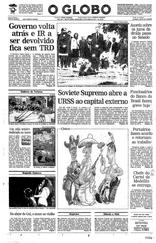 20 de Junho de 1991, Primeira Página, página 1