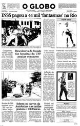 11 de Janeiro de 1992, Primeira Página, página 1
