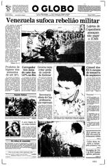 05 de Fevereiro de 1992, Primeira Página, página 1