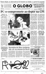 10 de Junho de 1992, Primeira Página, página 1