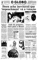 02 de Agosto de 1992, Primeira Página, página 1