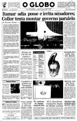 01 de Outubro de 1992, Primeira Página, página 1
