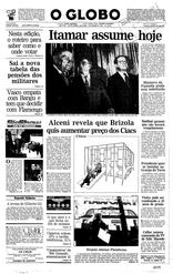 02 de Outubro de 1992, Primeira Página, página 1