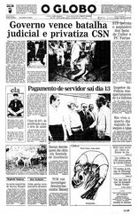 03 de Abril de 1993, Primeira Página, página 1