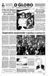 17 de Fevereiro de 1994, Primeira Página, página 1