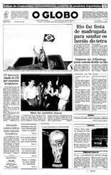 20 de Julho de 1994, Primeira Página, página 1