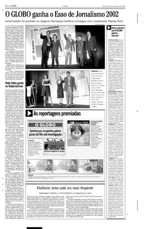 Página 12 - Edição de 19 de Dezembro de 2002