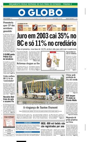 Página 1 - Edição de 18 de Dezembro de 2003